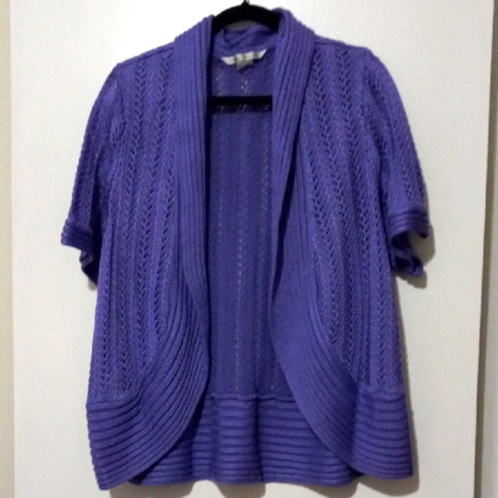 Peter Nygard Lavender Open Front Sweater Size 2X